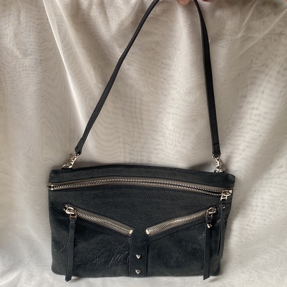 Botkier leather purse black zip textured shoulder bag - Picture 6 of 9